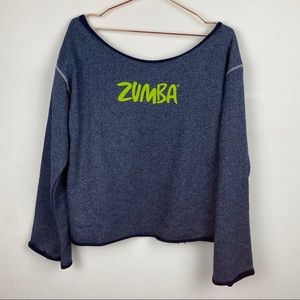Zumba Wear Oversized Slouchy Raw Hem Sweatshirt XL